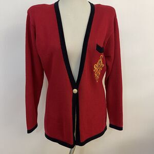 Marisa Christina Classics Women's Sweater Top Small Medium Large Red Black